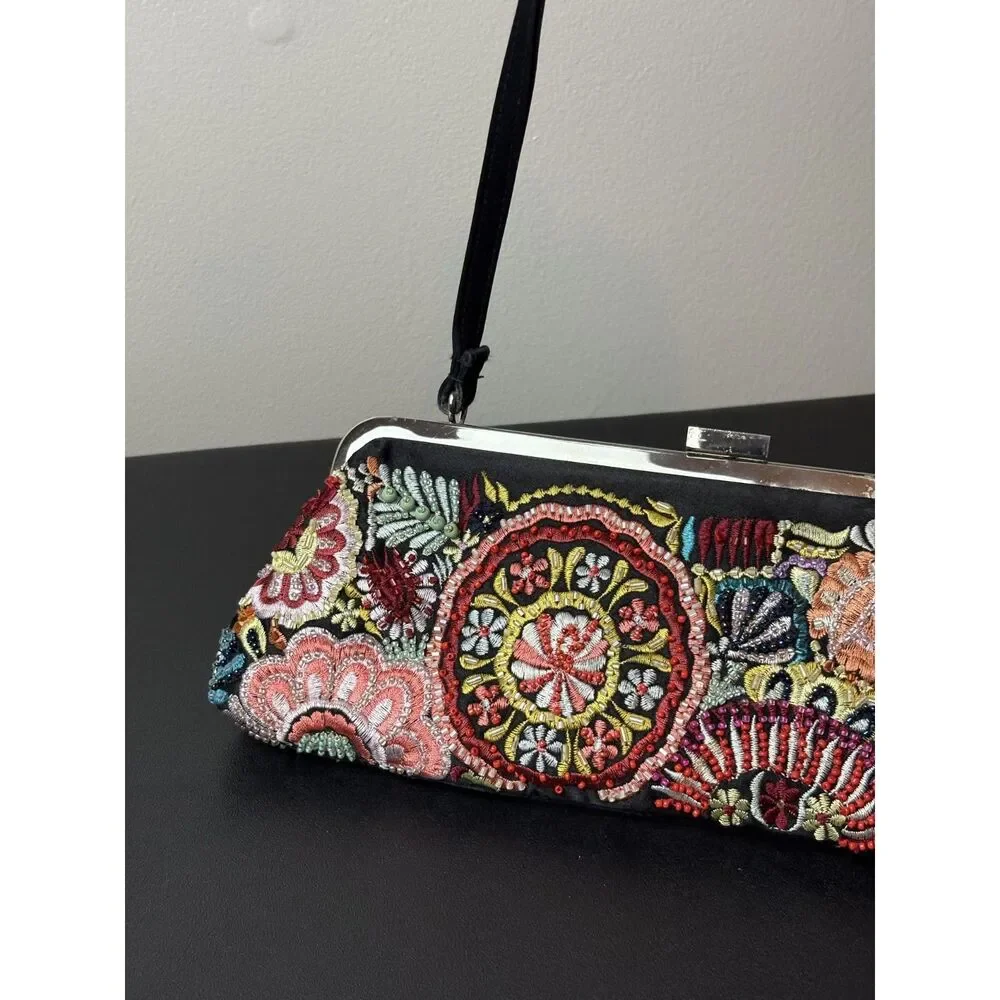 VTG Beaded Rectangle Shoulder Bag Y2K Multicolor Cute Clutch Bag Preston & York